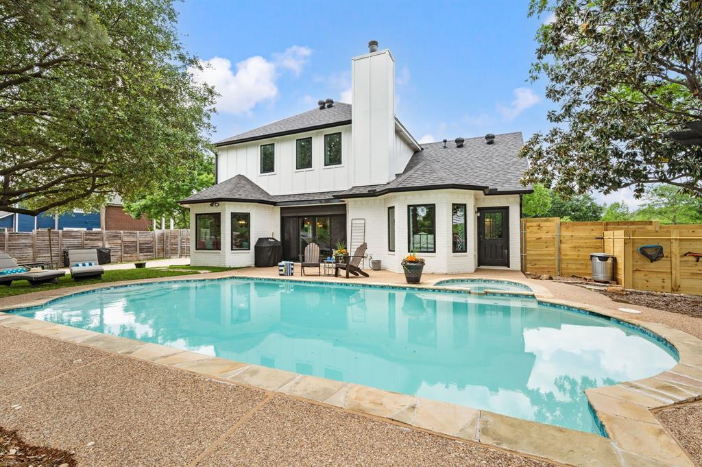 508 Chandler Road Keller, TX 76248 - Photo 26 of 39 a view of a patio with couches chairs and swimming pool with a yard