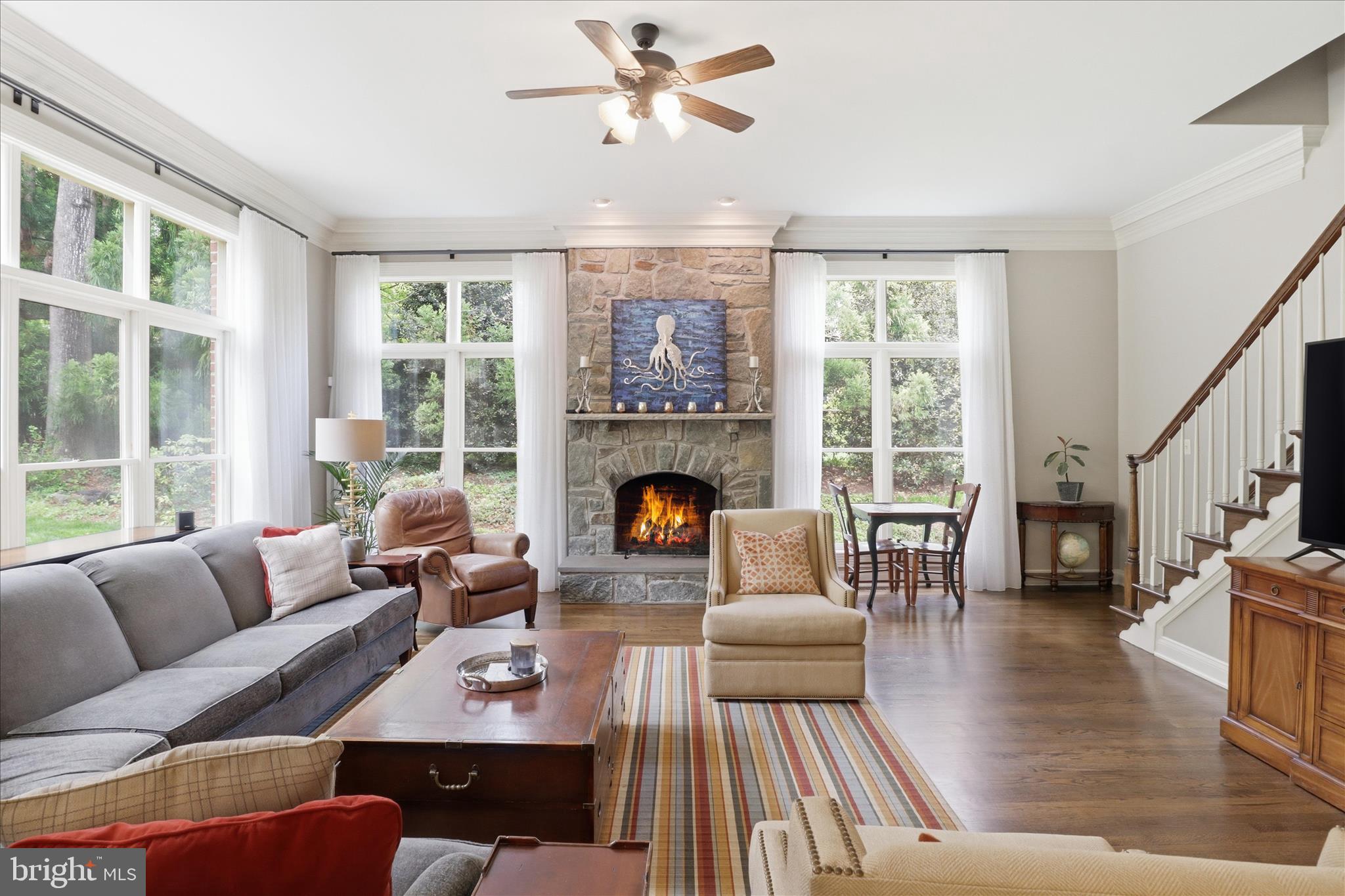 6441 Highway 193 McLean, VA 22101 - Photo 27 of 85 Family Room with Stone Fireplace Surround