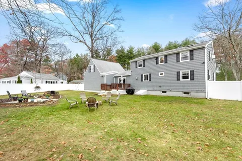a view of a yard with patio