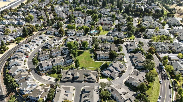 an aerial view of multiple house