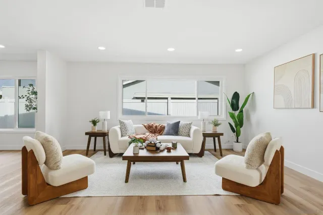 a living room with furniture