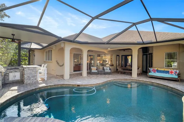 a outdoor living space with furniture and a couch