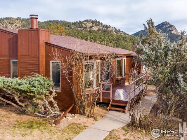 a aerial view of a house with a yard and potted plants