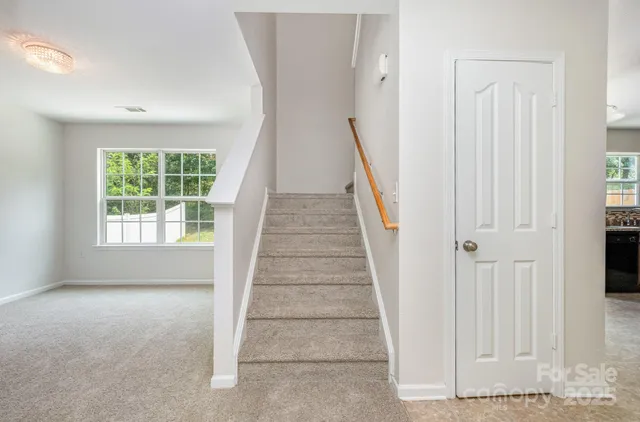 an entryway with stairs