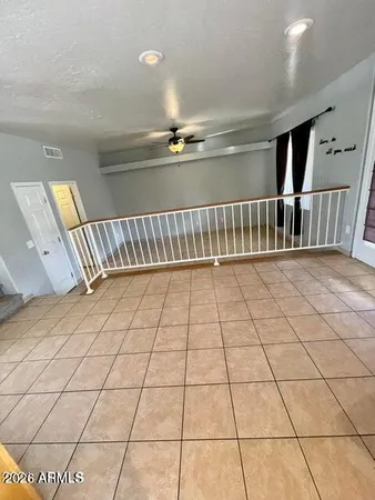 a view of a black and white floor