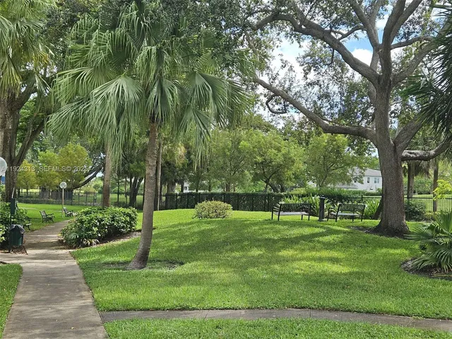 a view of park with trees