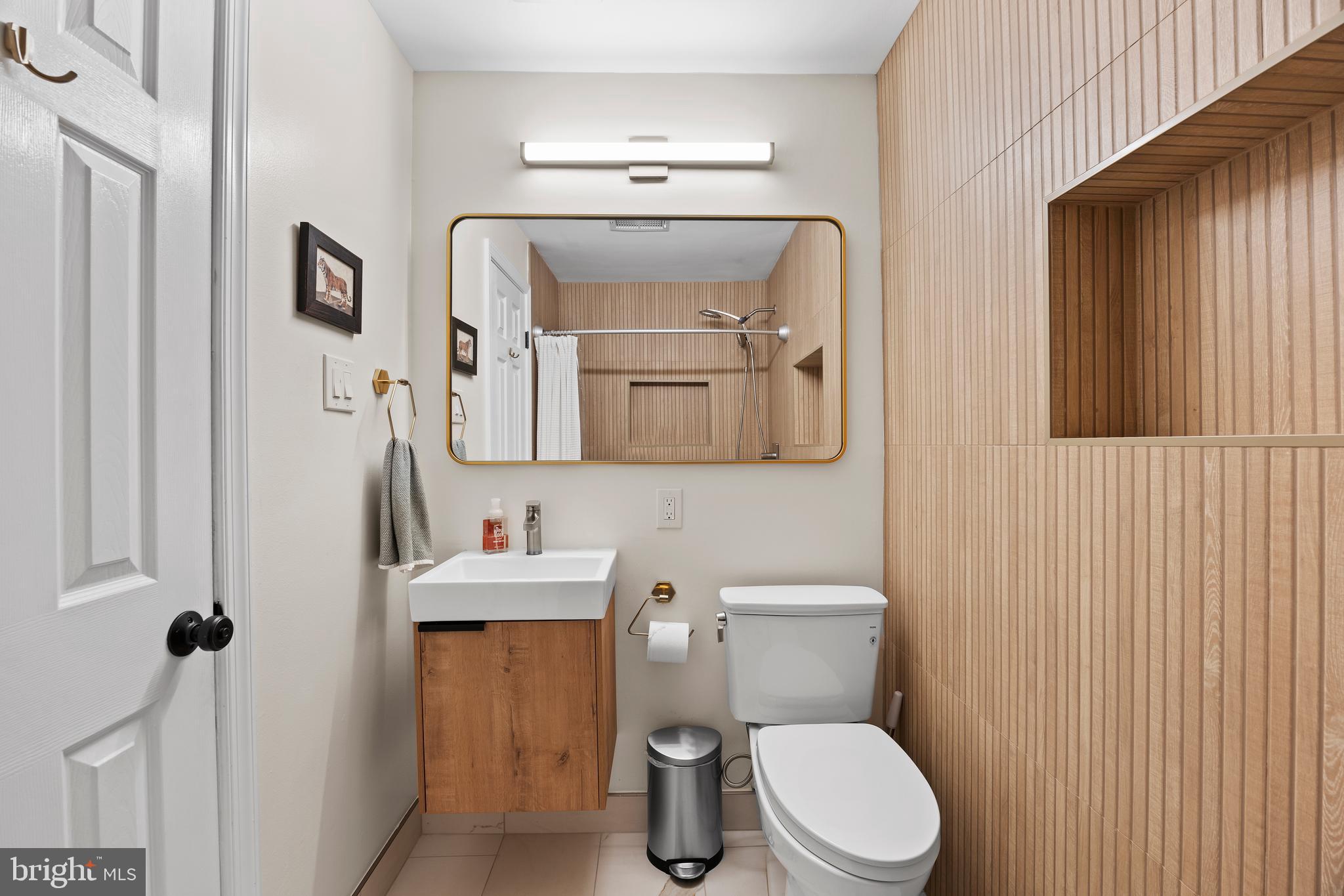 11019 Ring Road Reston, VA 20190 - Photo 64 of 78 a bathroom with a toilet a sink and mirror