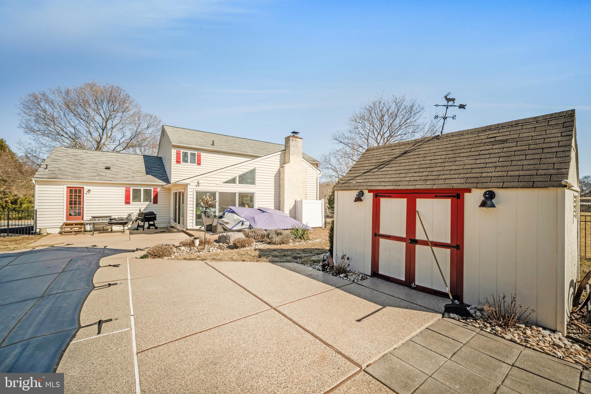 183 Firecreek Road Newtown, PA 18940 - Photo 42 of 43 Pool Shed and epoxy coated concrete