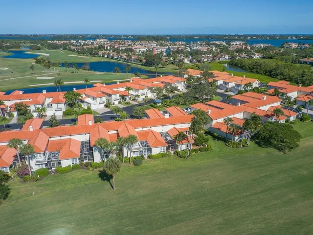 a view of a lake with a city
