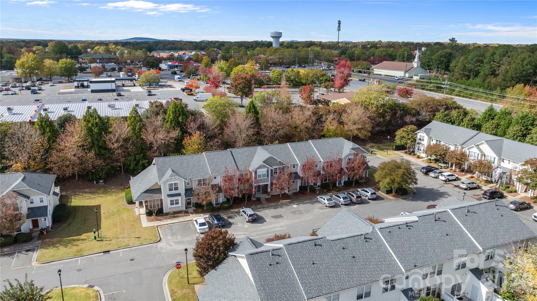 an aerial view of multiple house