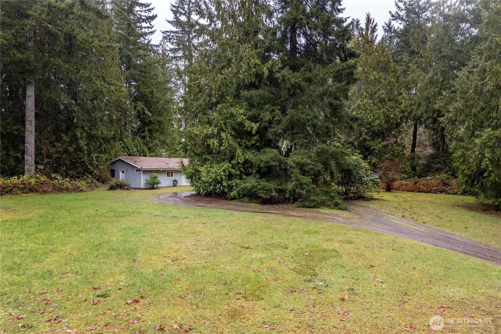 4692 Northeast Lincoln Road Poulsbo, WA 98370 - Photo 17 of 22 a backyard of a house with trees and entertaining space