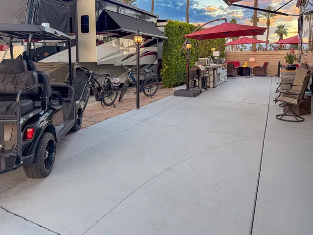 a view of street with sitting area