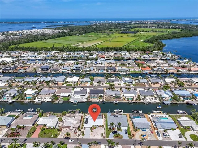 an aerial view of residential building with outdoor space
