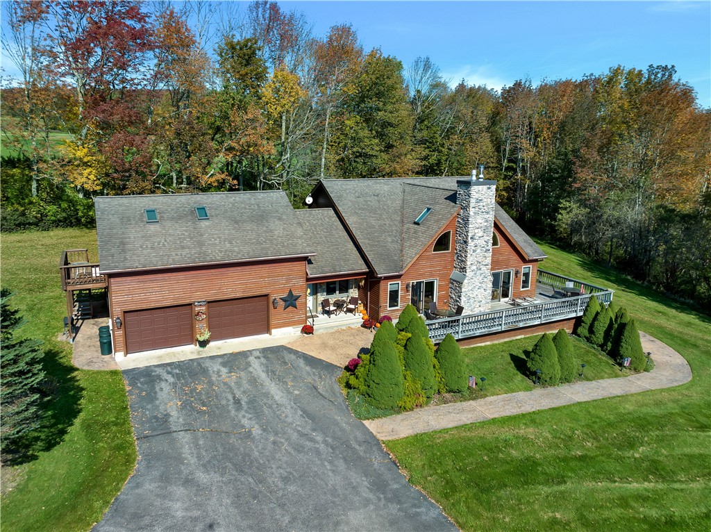 156 Bowen Road Middlefield, NY 13326 - Photo 2 of 45 front view drone