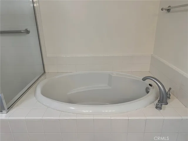a close up of a bathtub
