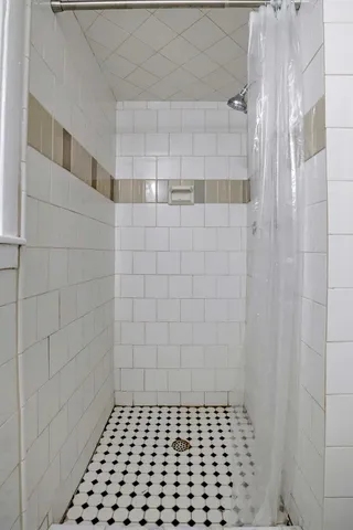 a bathroom with a shower