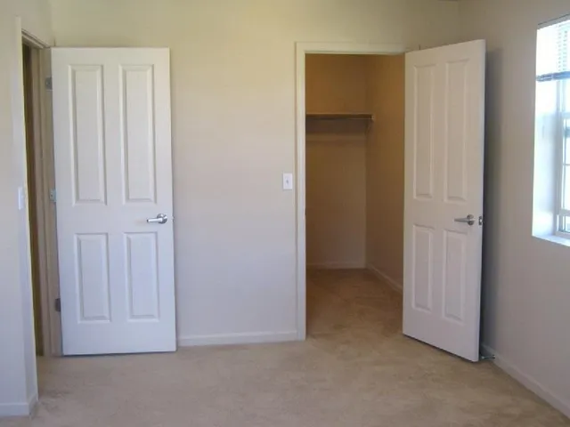 an empty room with windows