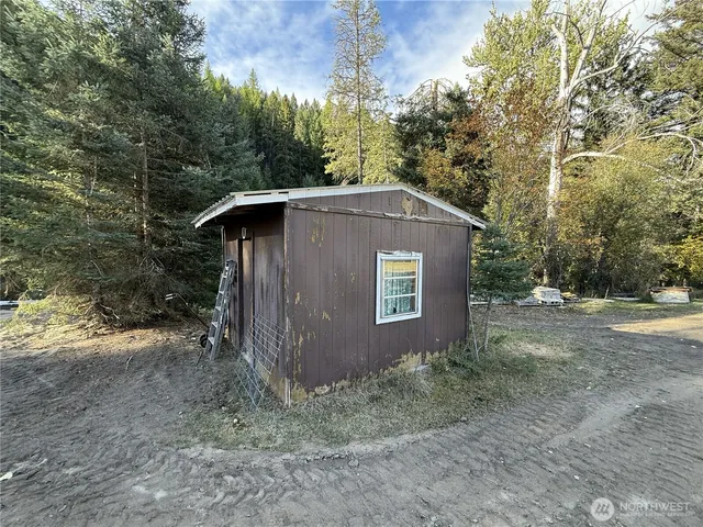a view of an ocean and a yard