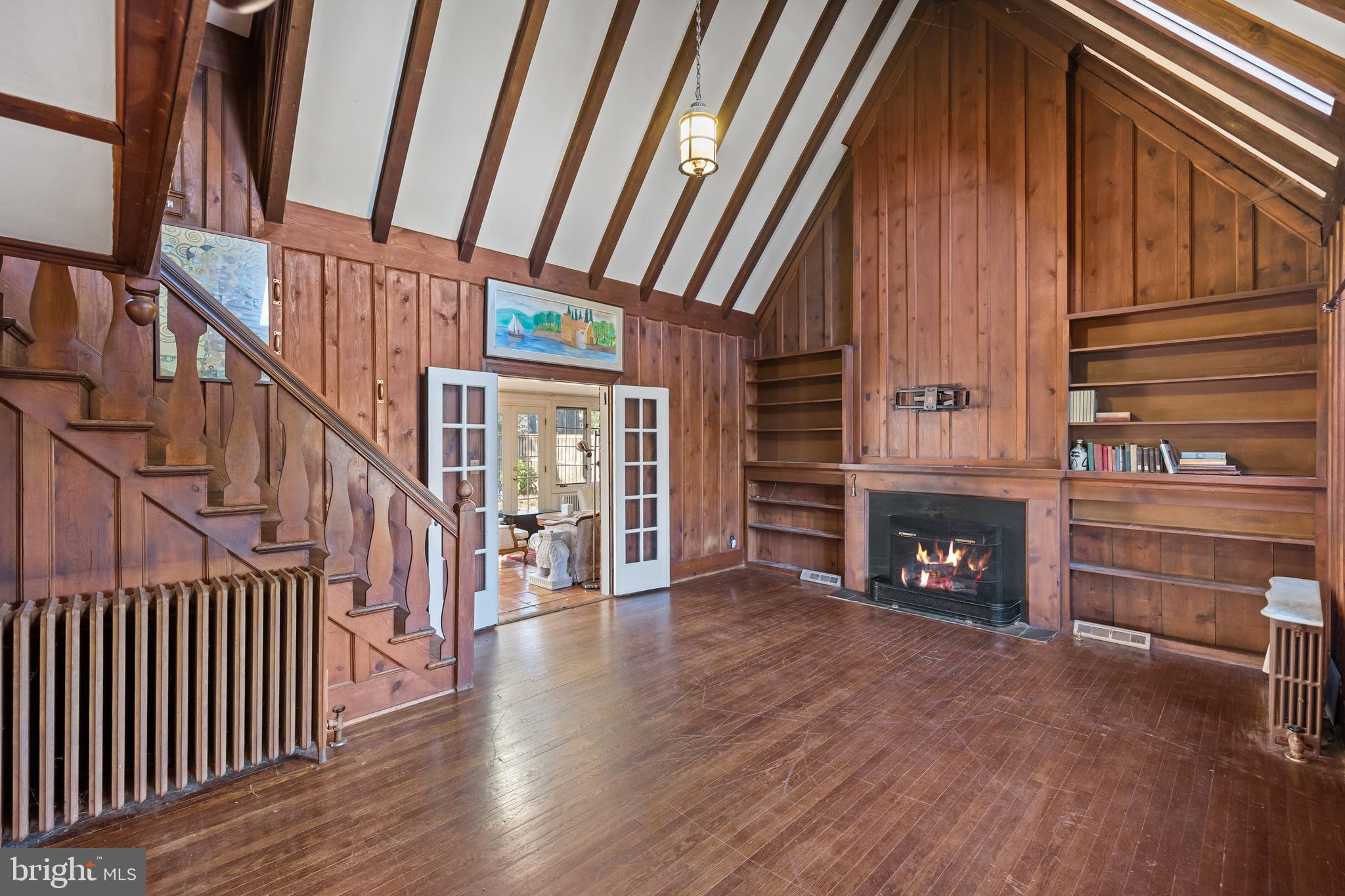 3840 Chesterbrook Road Arlington, VA 22207 - Photo 6 of 28 Living Room with Cathedral Ceiling & Fireplace
