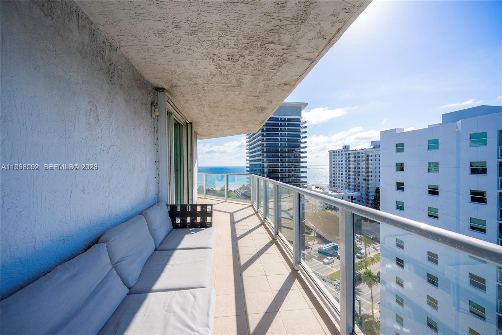 5900 Collins Avenue, Unit 1401 Miami Beach, FL 33140 - Photo 20 of 51 a balcony with view of balcony