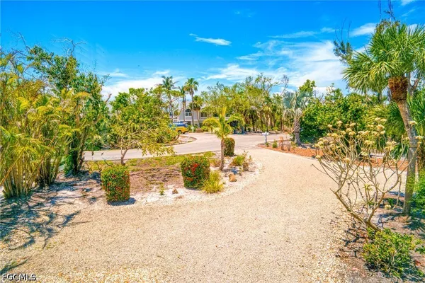 a view of a yard with an outdoor space