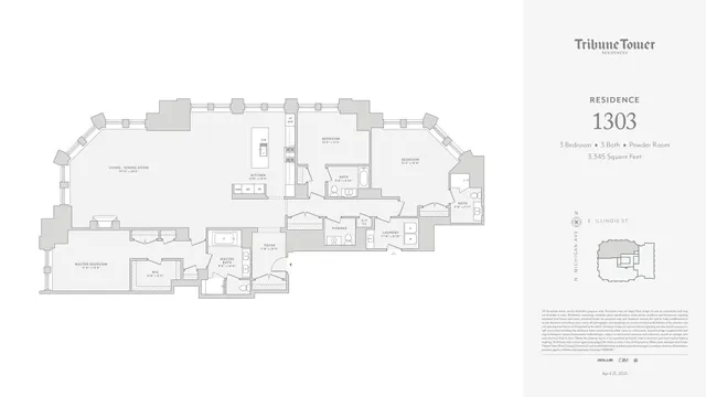 $2,700,000 | 435 North Michigan Avenue, Unit 1303, Chicago, IL 60611