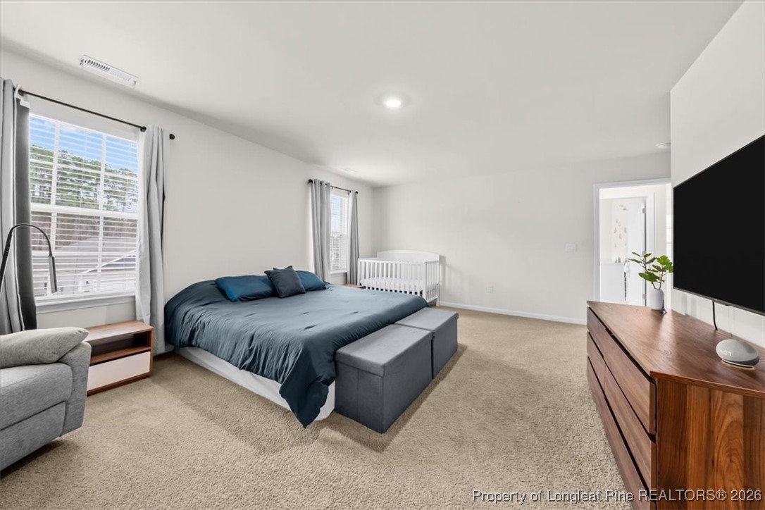 917 Ocean Court Carthage, NC 28327 - Photo 15 of 32 a spacious bedroom with a bed and a flat screen television