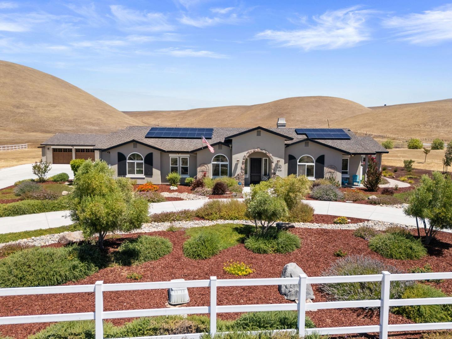 7251 Diablo Hills Road Tres Pinos, CA 95075 - Photo 54 of 60 a front view of a house with a yard
