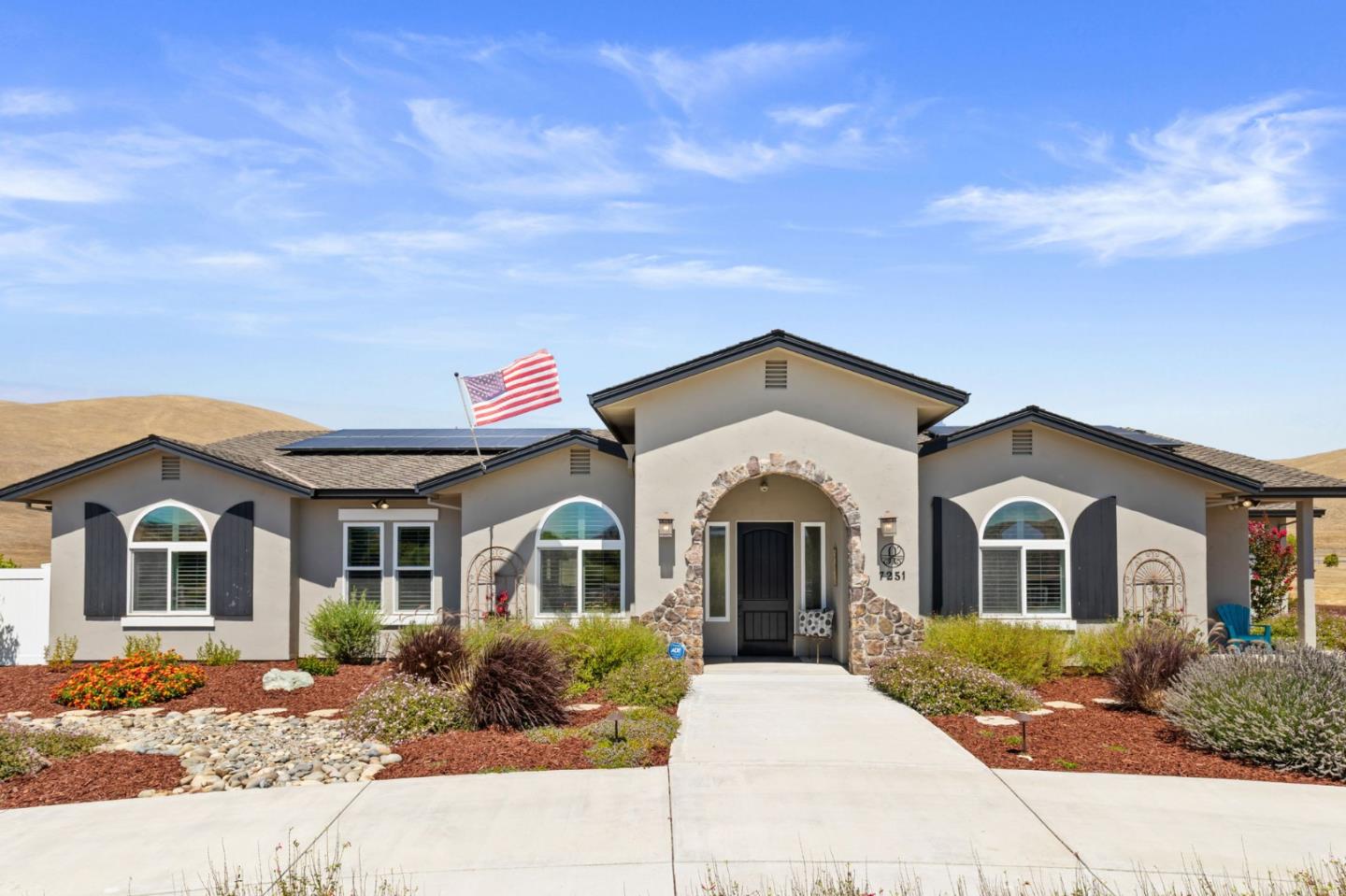 7251 Diablo Hills Road Tres Pinos, CA 95075 - Photo 56 of 60 a front view of a house with a yard