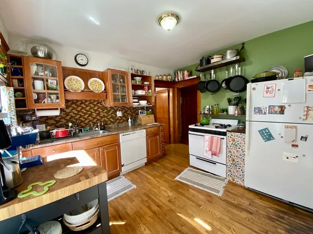 a kitchen with lots of counter top space