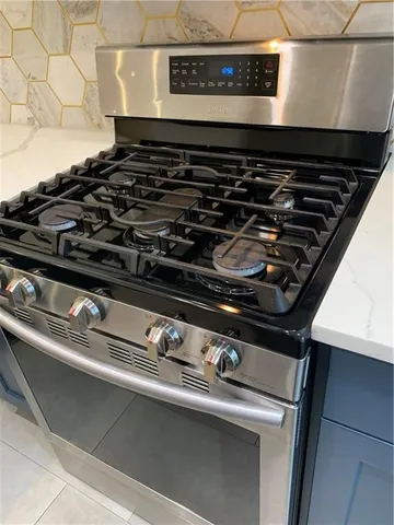 a close up of a stove