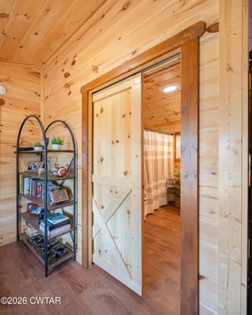 a view of a hardwood & door