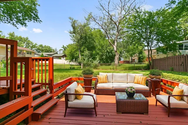 swimming outdoor view with a sitting space
