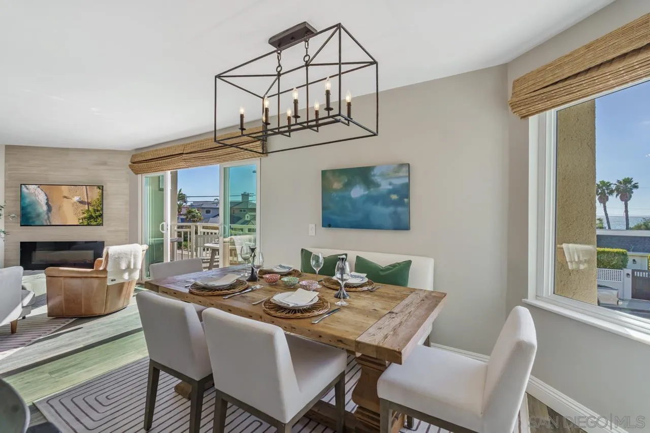 5366 La Jolla Boulevard, Unit 101C La Jolla, CA 92037 - Photo 16 of 41 a view of a dining room with furniture window and outside view