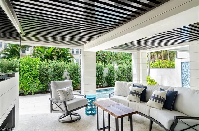 a living room with furniture