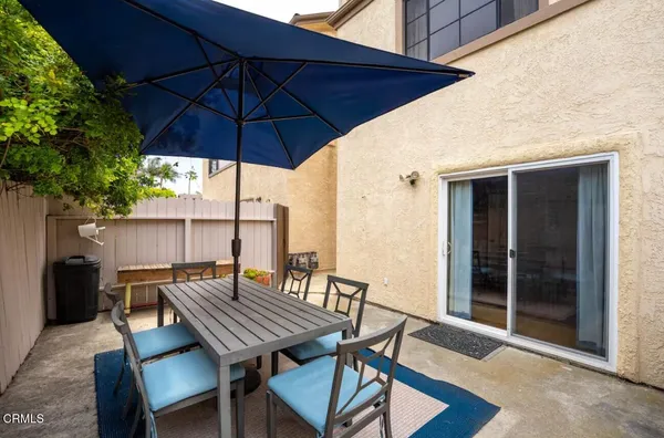 a view of an outdoor space with seating area