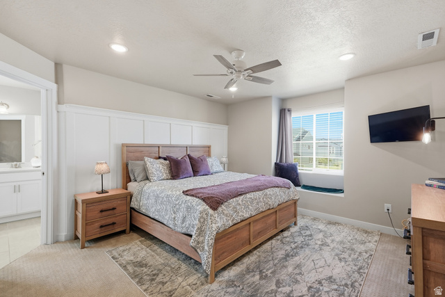 3244 West 1670th Street North Provo, UT 84601 - Photo 25 of 56 Bedroom featuring a window seat, recessed lighting, ceiling fan, and board and batten accent wall