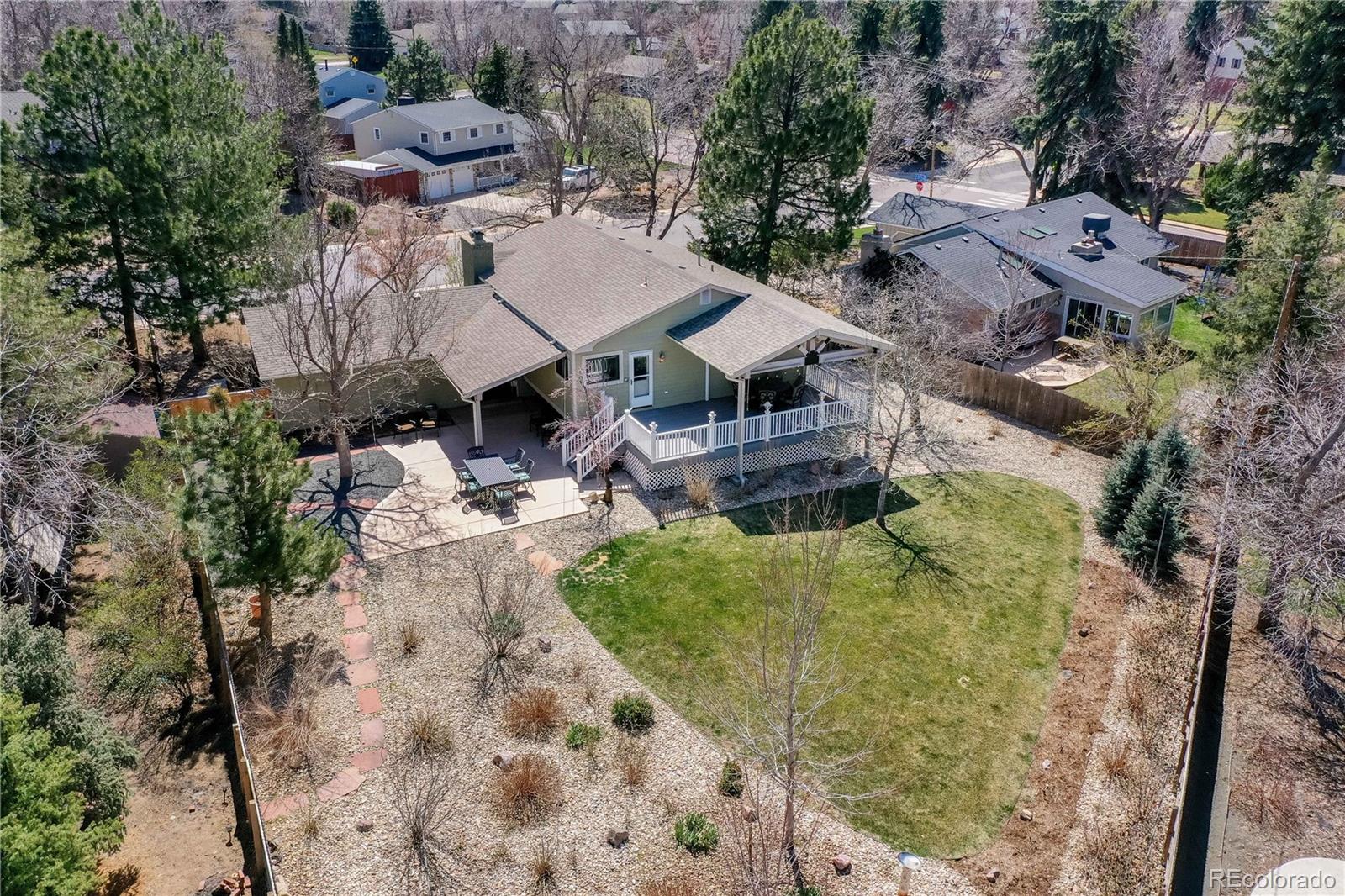 3815 East Easter Place Centennial, CO 80122 - Photo 28 of 35 a view of a patio with table and chairs and potted plants
