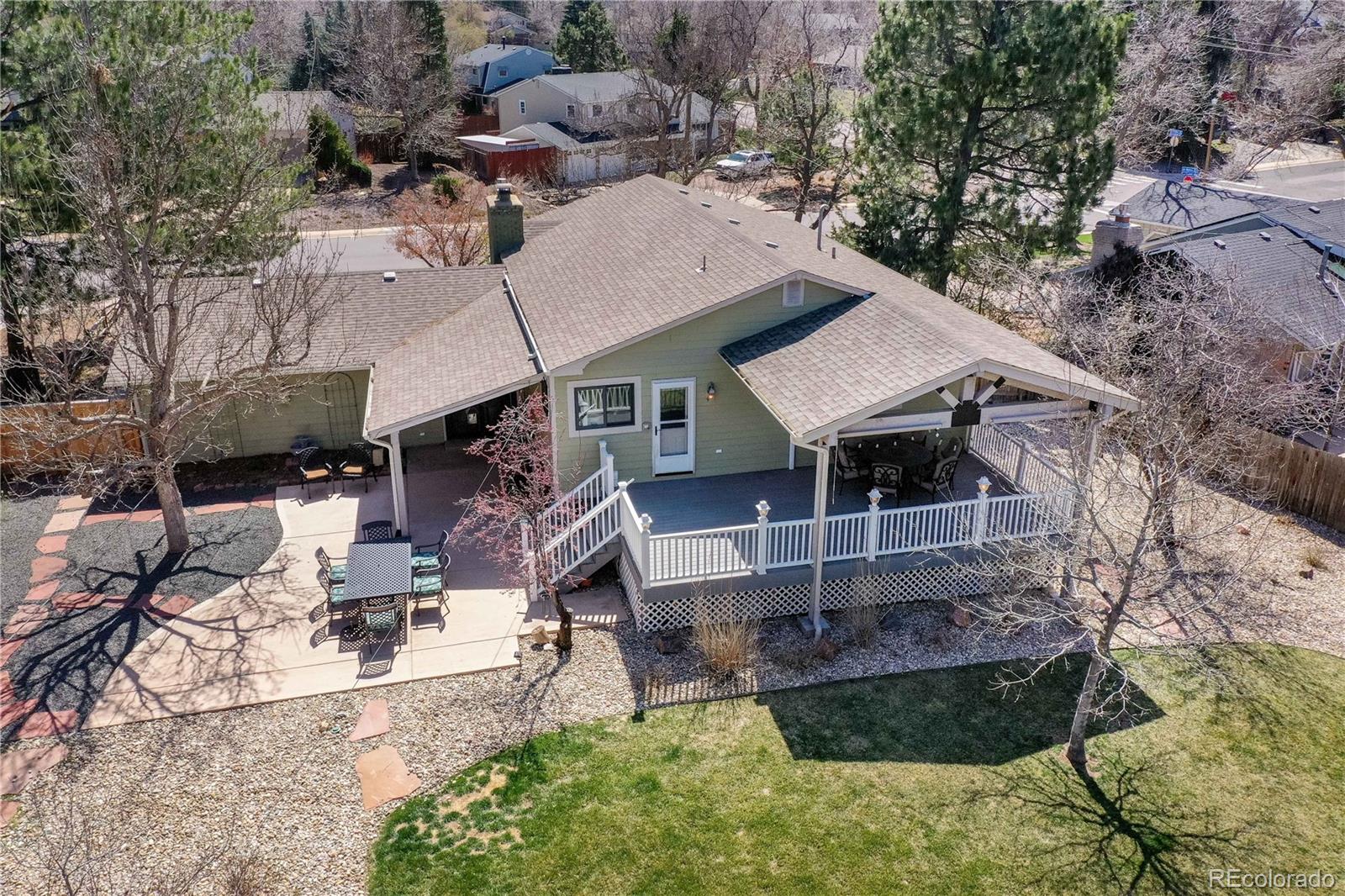 3815 East Easter Place Centennial, CO 80122 - Photo 29 of 35 an aerial view of a house with a yard