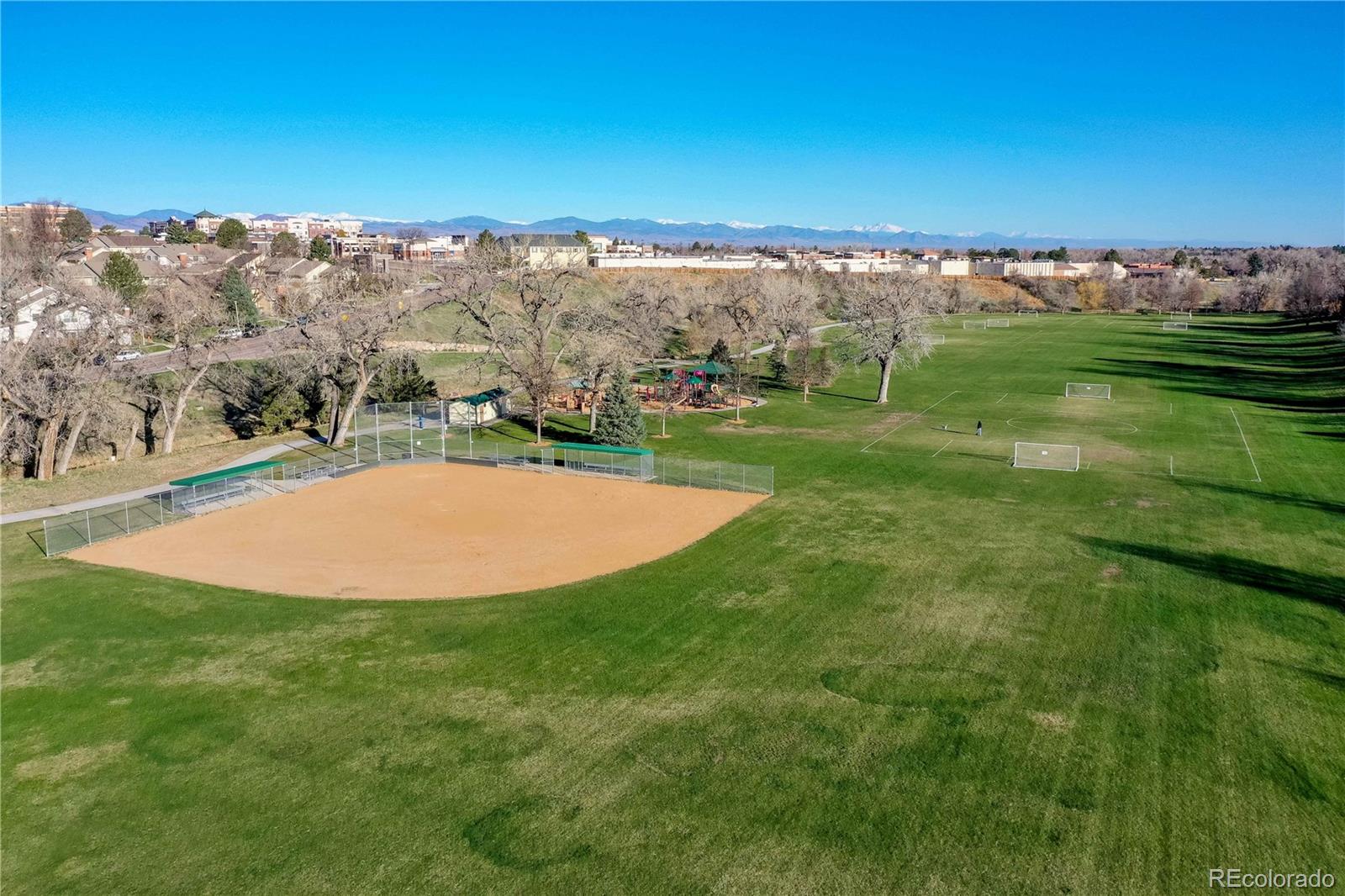 3815 East Easter Place Centennial, CO 80122 - Photo 35 of 35 an aerial view of a houses with a yard