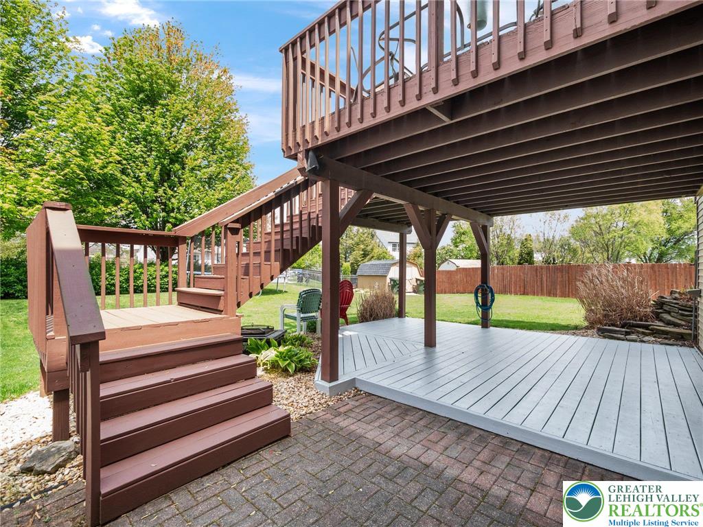 2309 Juniper Drive Coplay, PA 18037 - Photo 22 of 49 a view of backyard with deck and wooden floor
