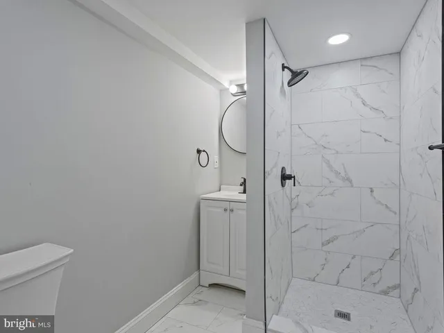 a view of a brick building from a balcony