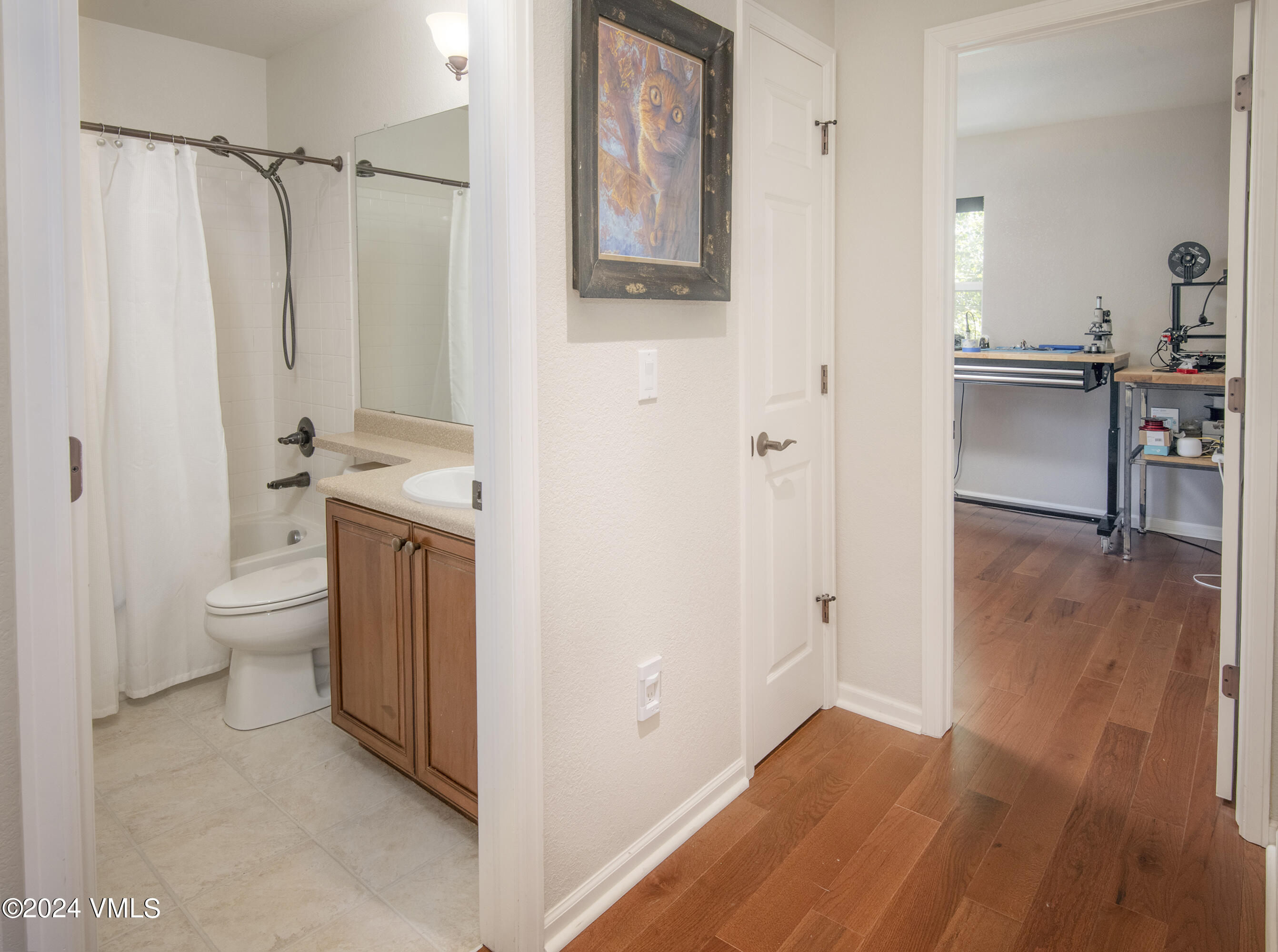 216 Mayer Street Eagle, CO 81631 - Photo 20 of 51 a view of a bathroom with a hardwood floor and a sink