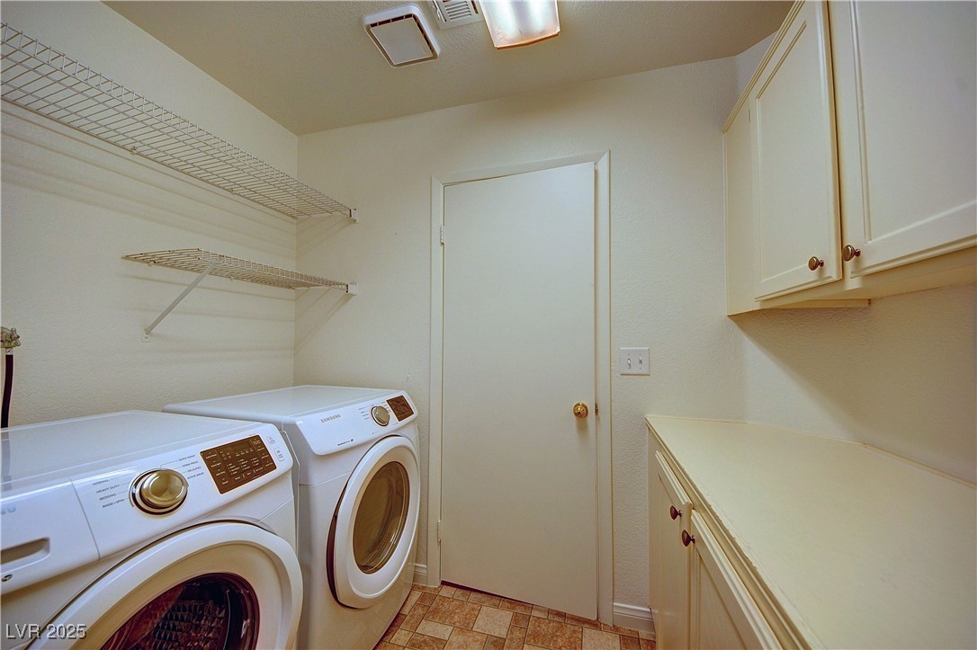 8332 Monico Valley Court Las Vegas, NV 89128 - Photo 11 of 14 Washroom with independent washer and dryer and cabinet space