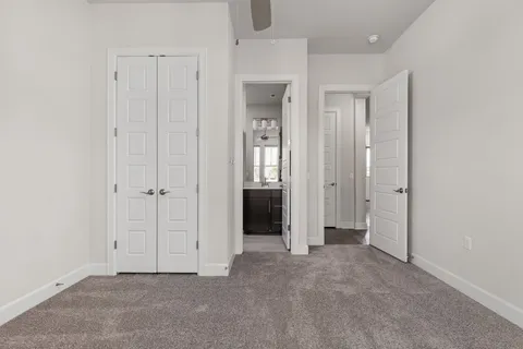 an empty room with closet