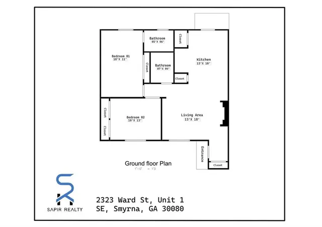 $1,695 | 2323 Ward Street Southeast, Unit 1, Smyrna, GA 30080