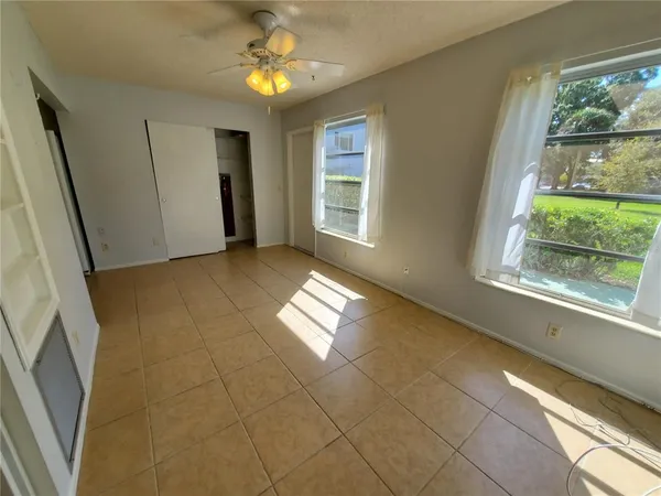 a view of empty room with a window