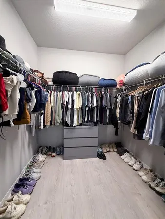 a view of a walk in closet