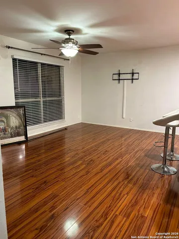 a view of a livingroom with a hard wood floor