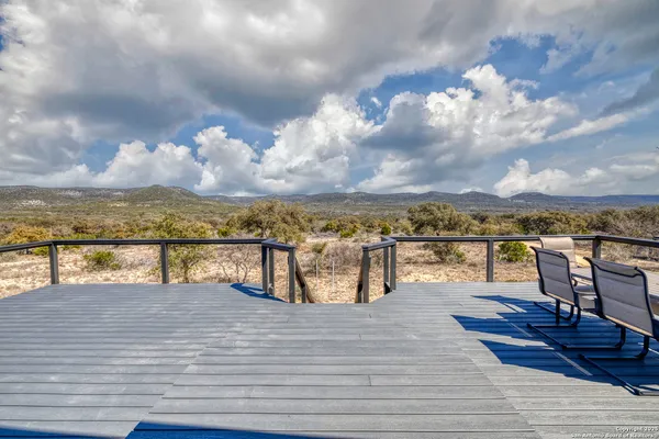 a view of a terrace with seating space